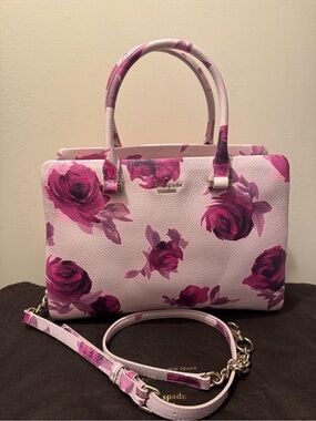 Kate Spade Emerson Place Roses Olivera Satchel Plum Dawn